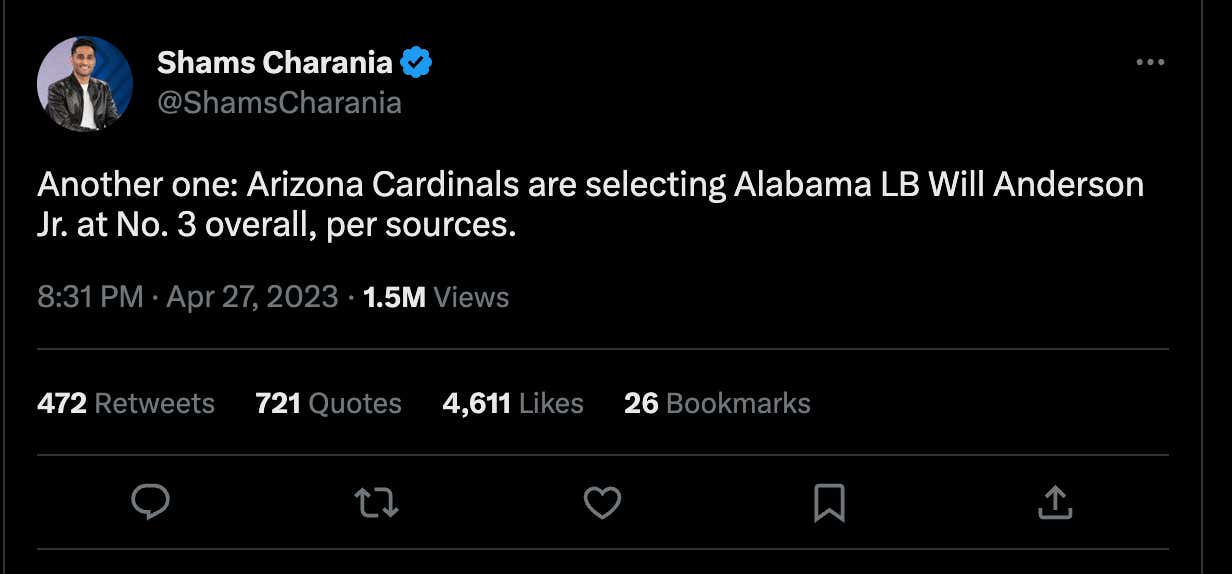 Shams Should Be Kicked Off Twitter For Tweeting The Picks Before They're Announced And Being Wrong