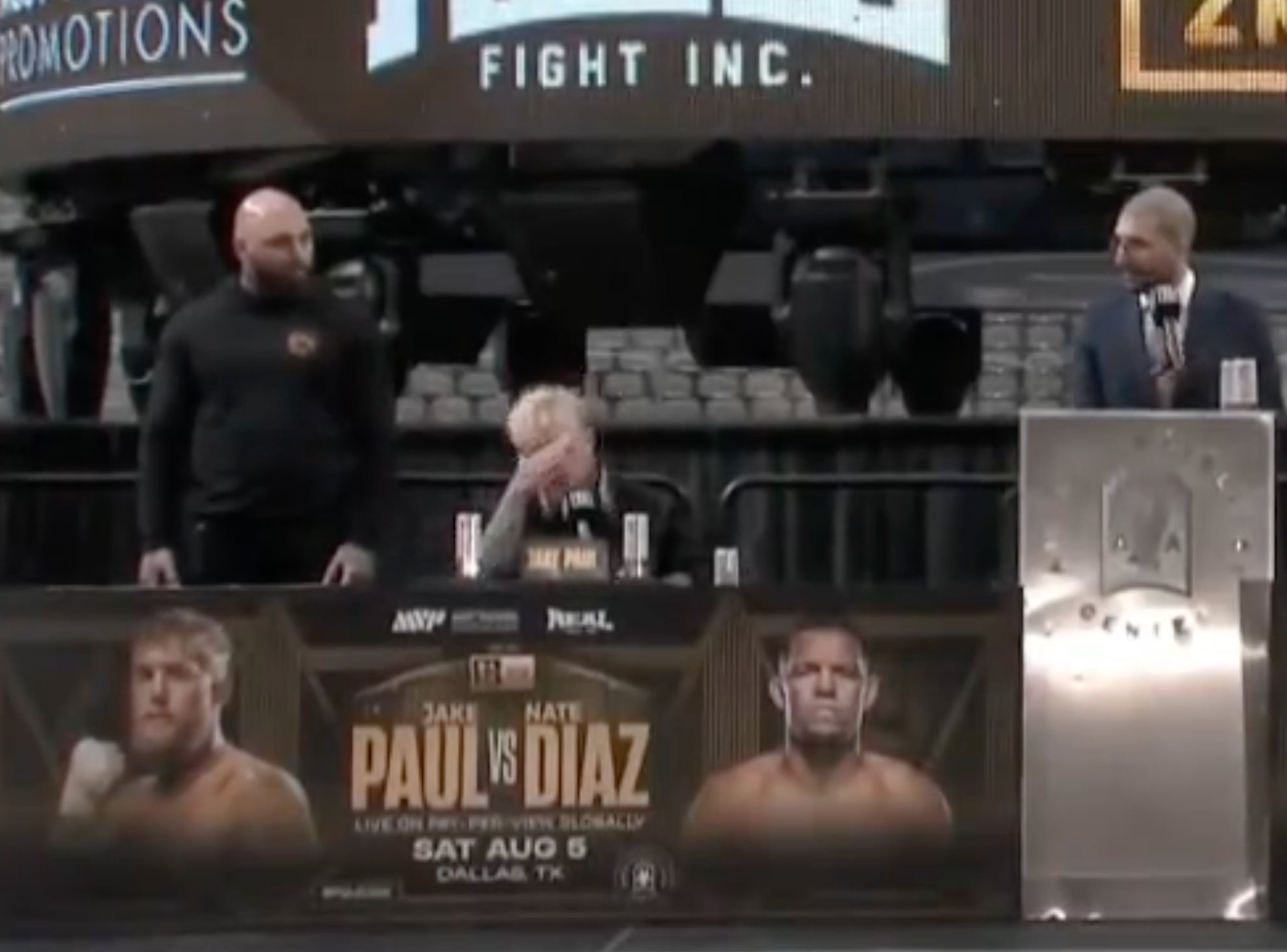 In One Of The Most Awkward Pre-Fight Press Conferences Ever, Nate Diaz Admitted To Breaking The Drug Rules, Talked Shit To One Of Jake Paul's Employees, Said He Would Win The 8 Round Fight In 10 Rounds, And Left Mid Presser