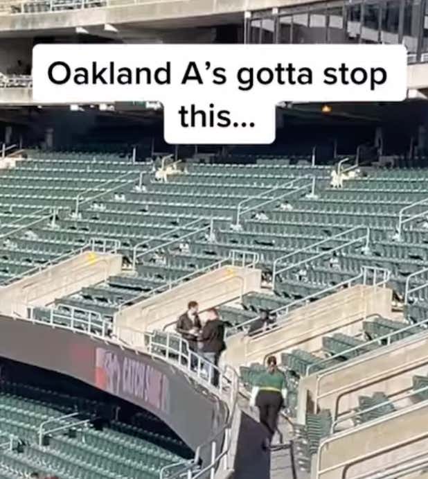 The Oakland A's Cannot Be Serious Making Their Ushers Bother The Few Fans That Actually Show Up To Games Because Of Where They Sit An Hour Before First Pitch