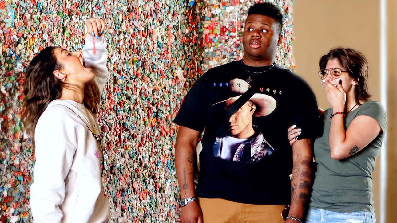 Eating Gum Off The Wall!