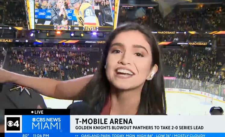 Miami Sports Reporter Delivered An All-Pro Stiff Arm To A Fan Trying To Jump Into Her Shot