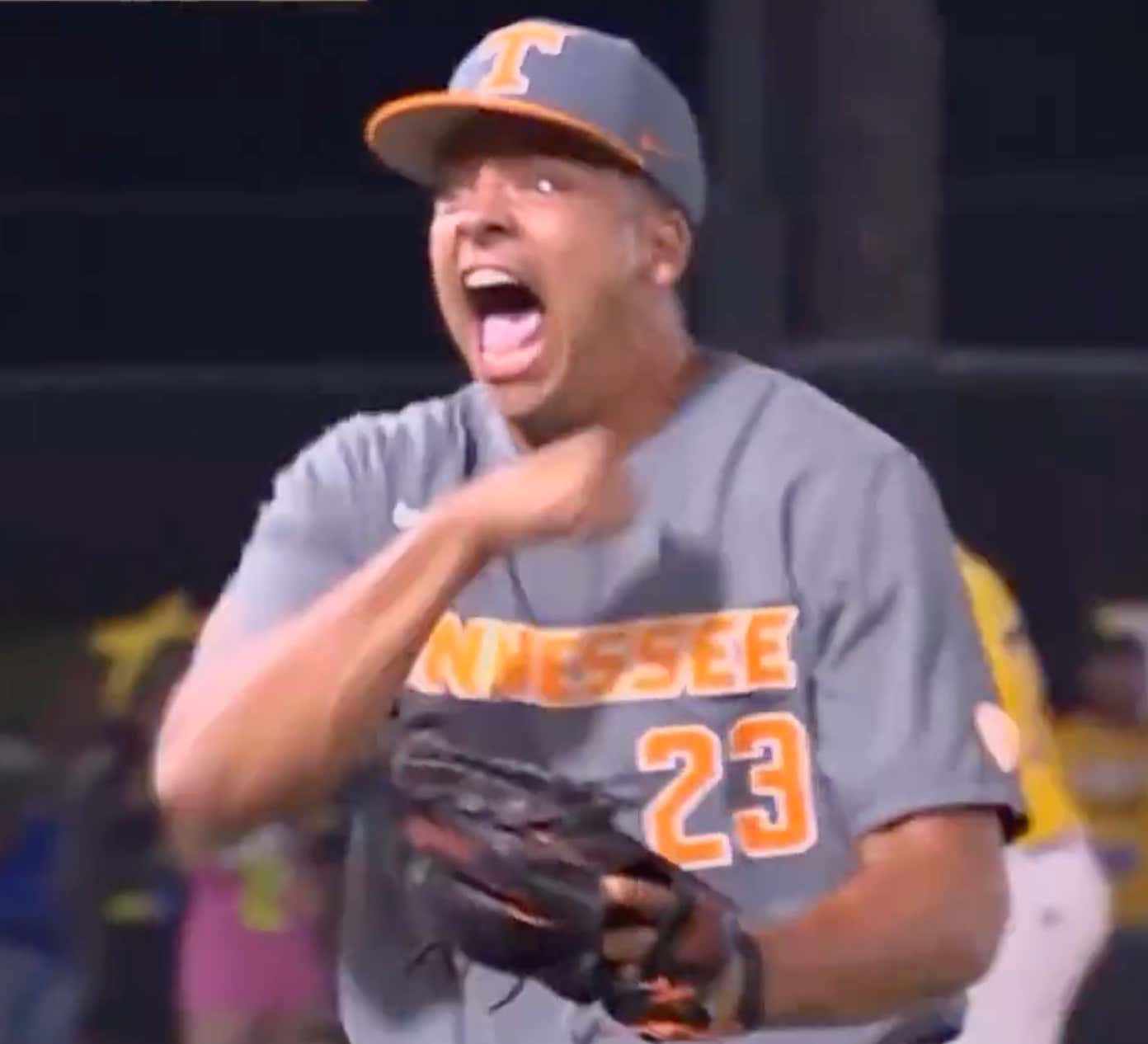WATCH: Tennessee's Chase Burns Came In Throwing 102 MPH And Went Absolutely Batshit Crazy As He Sent The Vols To Omaha