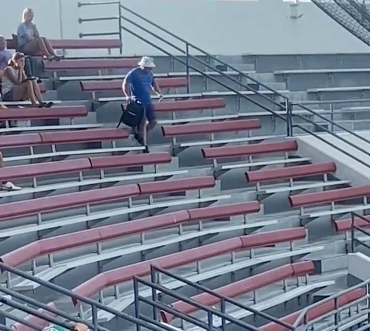 WATCH: Dad Runs Down To Chirp Umpire At His Kid's Baseball Game, Immediately Tears Every Bone In His Leg
