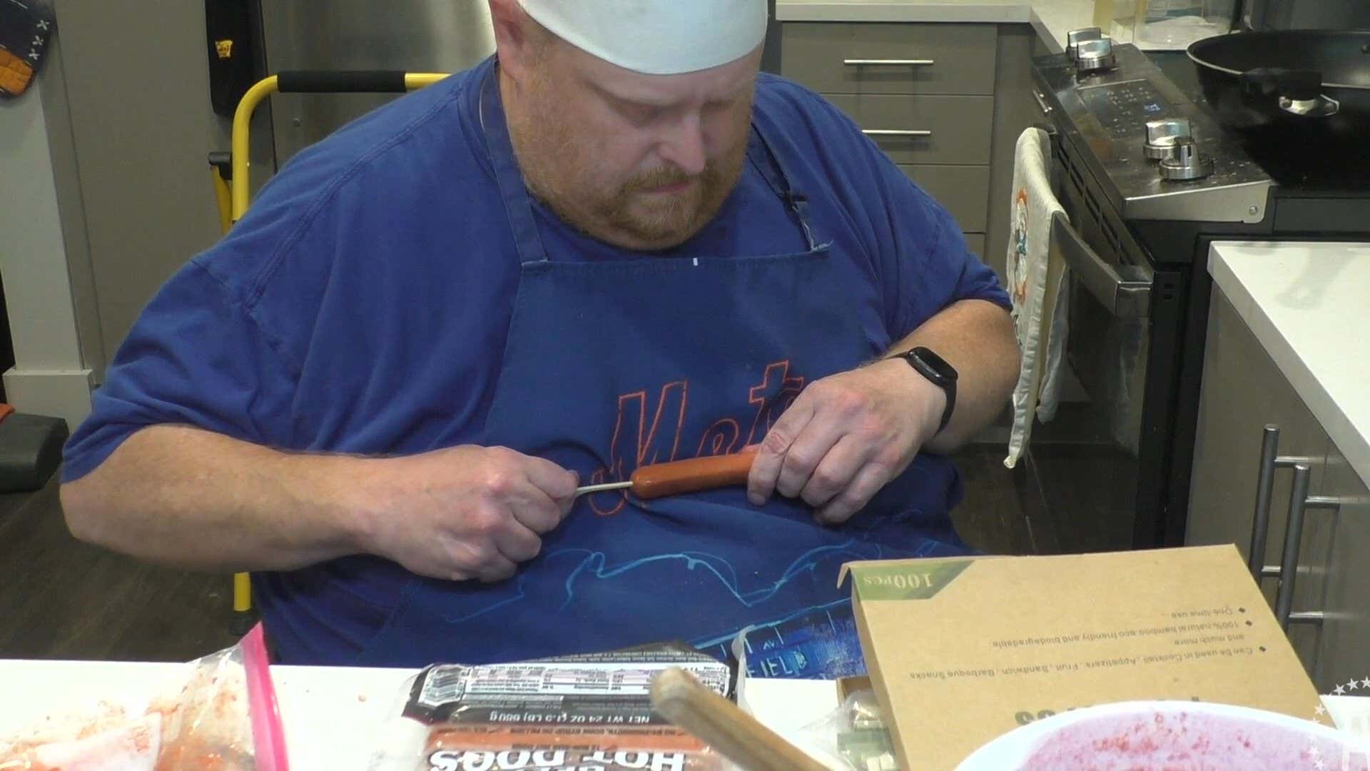 Tank Cooks Flamin' Hot Cheetos Korean Corn Dog