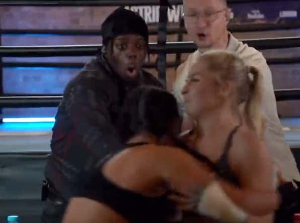 OnlyFans Model Astrid Wett Gets Put Through A Table Minutes Before Her Boxing Match Against Another OnlyFans Model