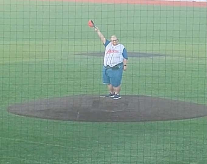 A Minor League Baseball Team Played All The Mets Fails On The Scoreboard As Frank The Tank Threw Out The First Pitch
