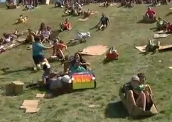 Julie Foudy Almost Took A Kid's Head Off Riding Down The Hill In Williamsport