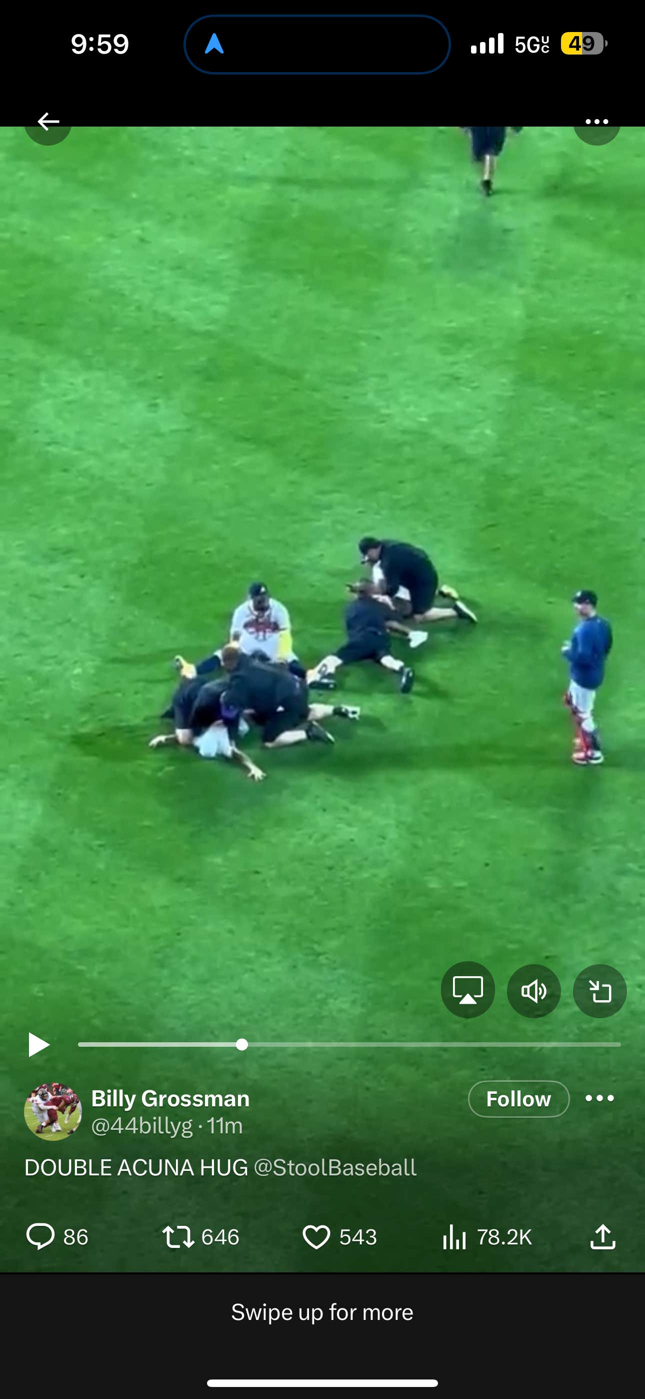 WTF: Two Psychos Rushed Ronald Acuña Jr. On The Field And Hugged/Tackled Him Before Knocking Him On His Ass