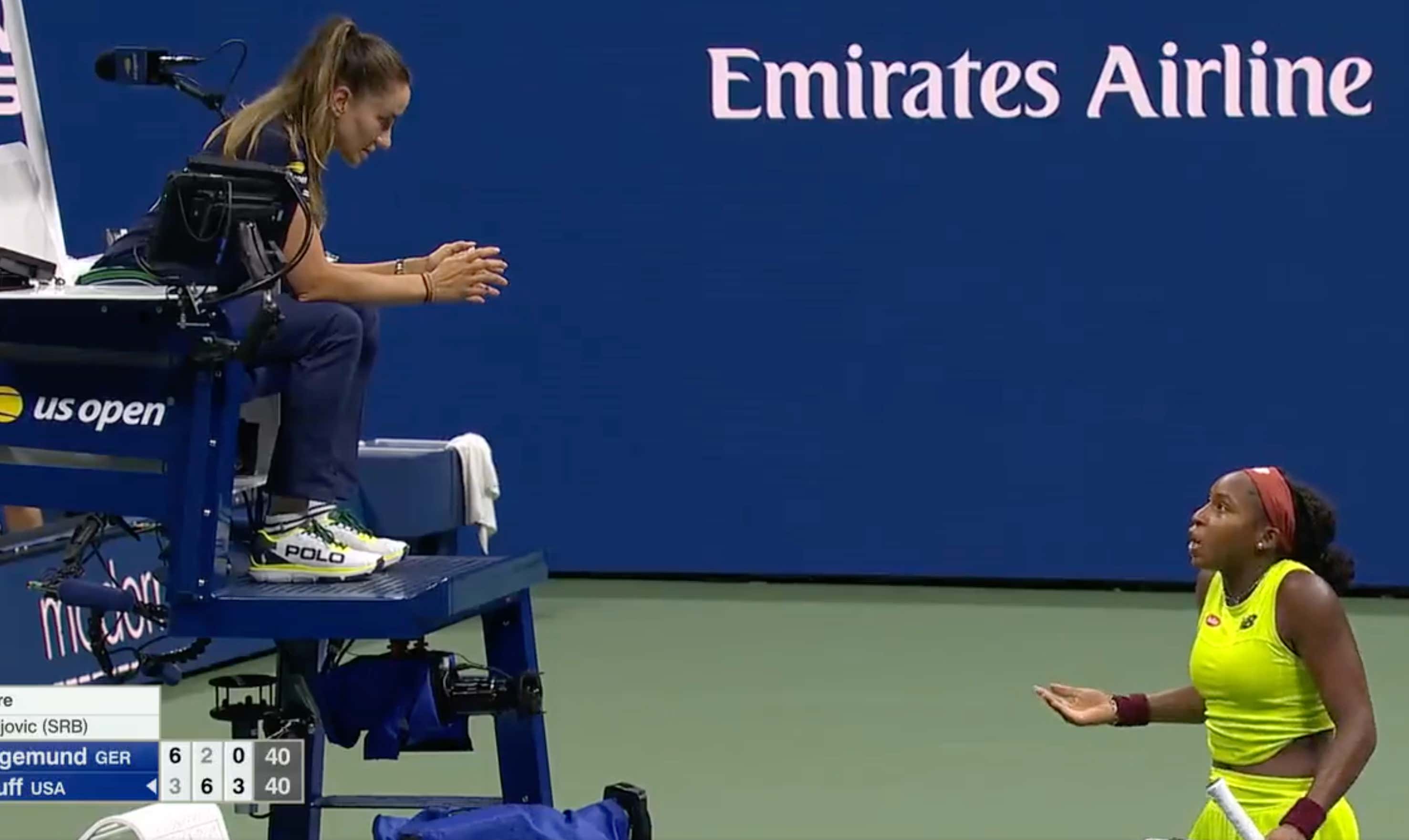 Coco Gauff Cooked The Chair Umpire Last Night At The US Open After Her Opponent Was Taking Too Long To Get Ready For Her Serve