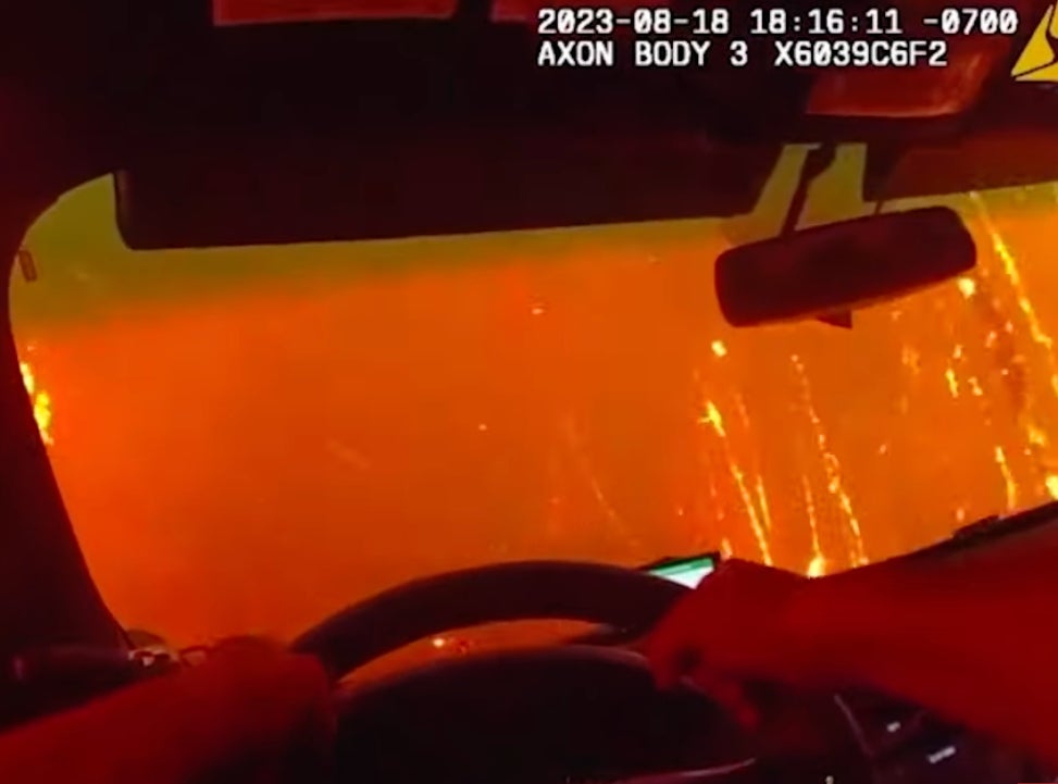This Body Cam Footage Of A Deputy Driving Through The Washington Wildfires Is INSANE