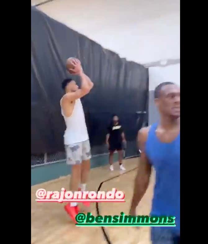 Well Known 3 Point Specialist Rajon Rondo Is Helping Ben Simmons With His 3 Point Shot