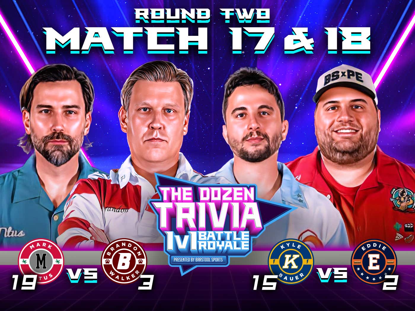 Brandon Walker vs. Mark Titus & KB vs. Eddie (Match 17&18, Round 2