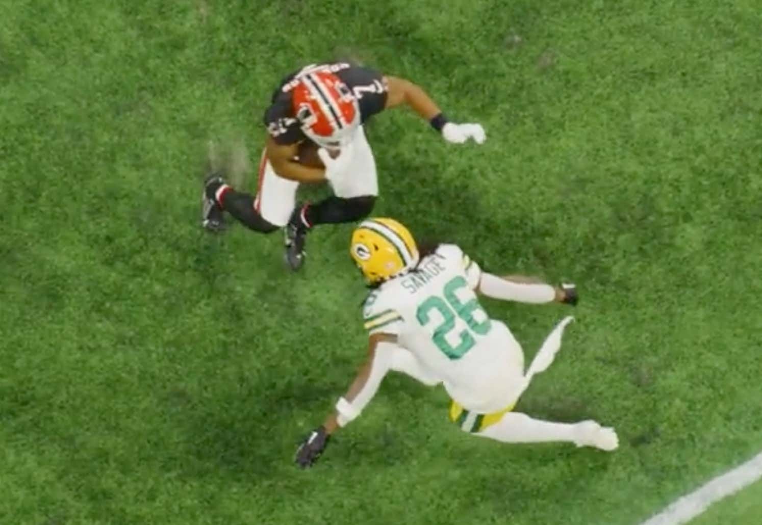 This Video Of Bijan Robinson Breaking Tackles And Ankles Has Me Scared As Hell About This Week's Lions Game Against The Falcons