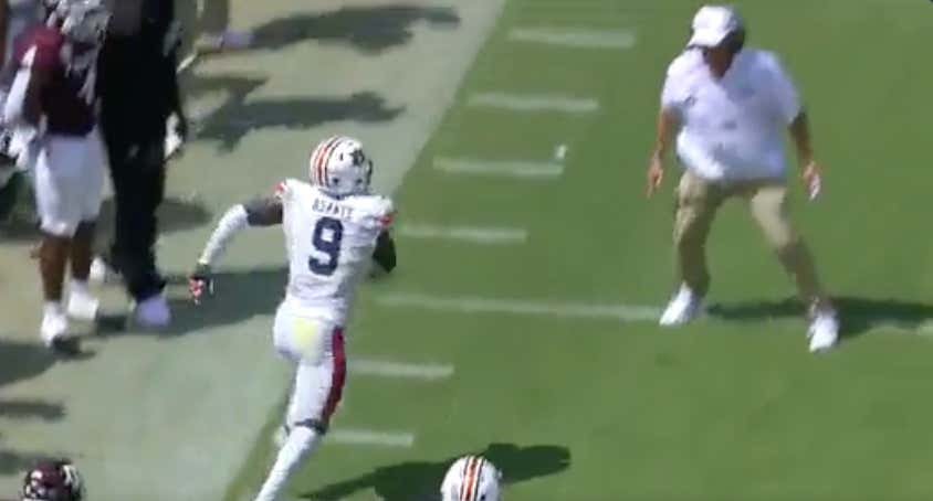 Jimbo Fisher Tried To Get Out On The Field And Make A Tackle During A Live Play