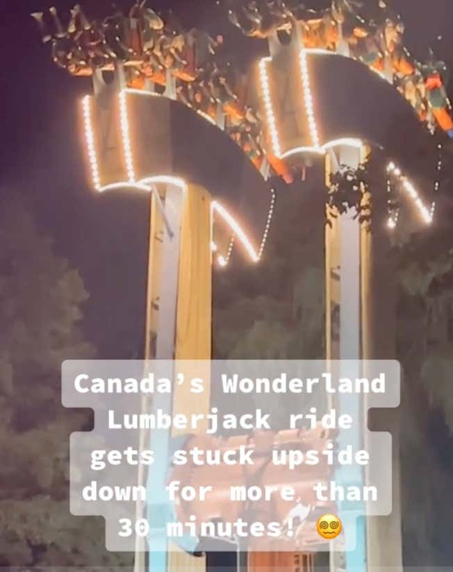 These People Stuck Upside Down 75 Feet High On A Roller Coaster In Canada Is Nightmare Fuel