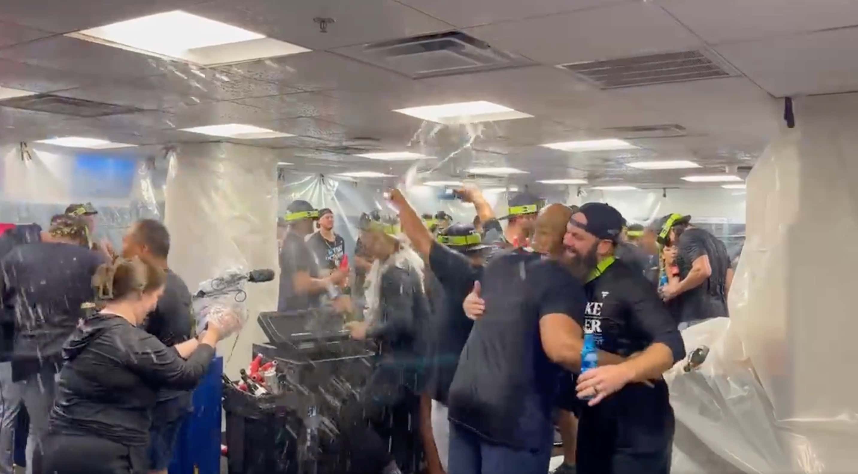 The Rays Held A Champagne Celebration After Last Night's Game Despite Clinching A Playoff Spot A Week Ago