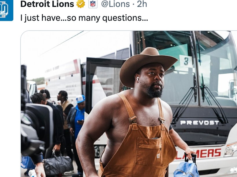 It's Called Style And Class: Lions DT Benito Jones Showed Up To Tonight's Game Dressed In Overalls That Make Vince Wilfork Jealous