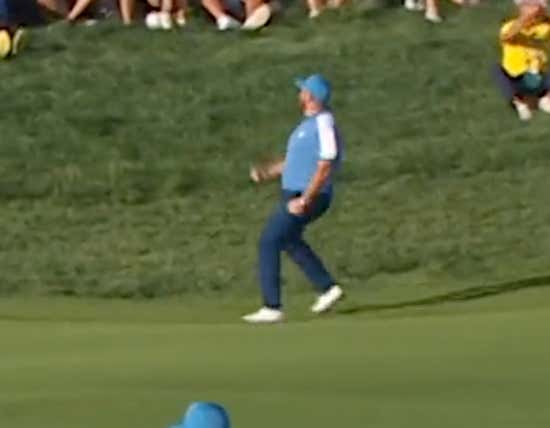 Nothing Sums Up Today's Ass Kicking And Choke Job Like Shane Lowry Celebrating His Heart Out All Over The 18th Green