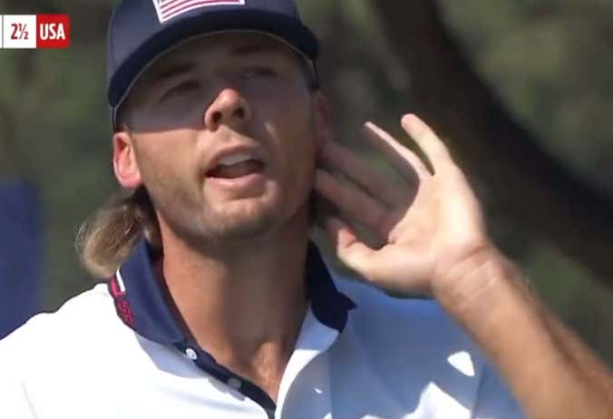 'I Can't Fucking Hear You' - Sam Burns Chirping The Crowd After Drilling A Putt Is The Only Thing That Can Inspire A USA Miracle