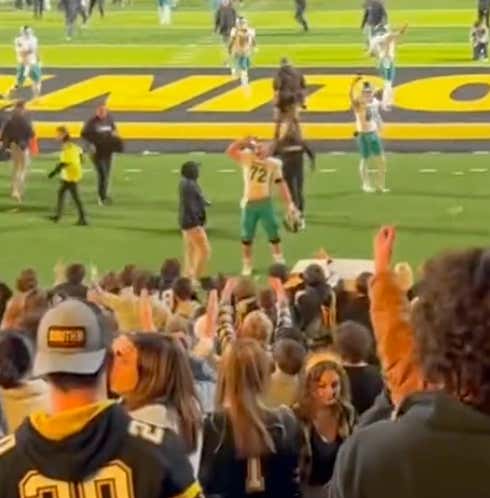 Ultimate Celebration: Coastal Carolina Lineman Picks Up Beer Hurled At Him By App State Fans, Chugs It Right In Their Face After Walk-Off Win