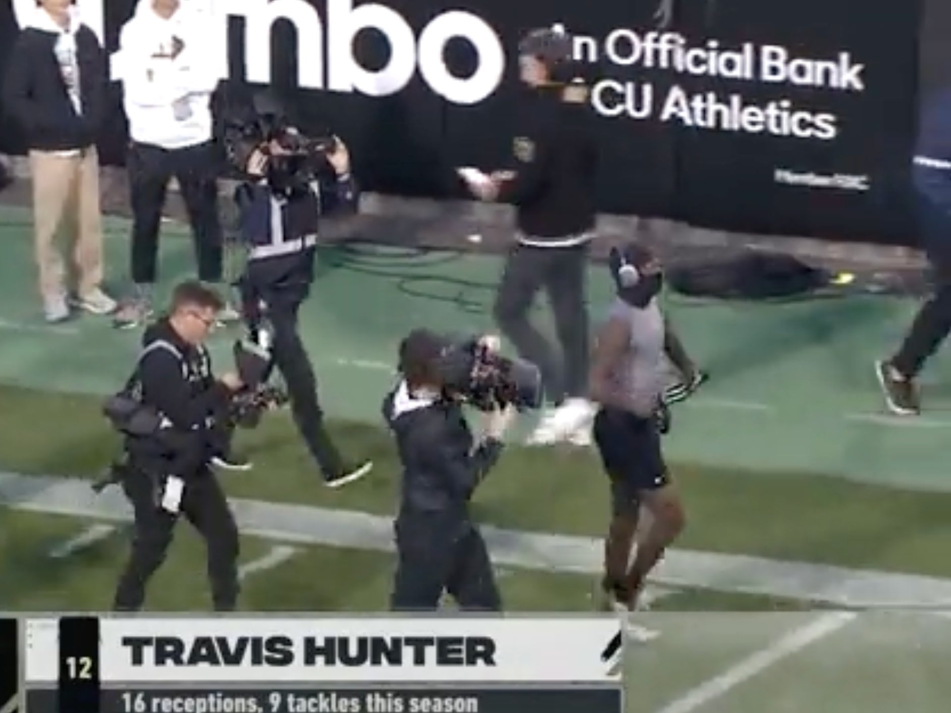 Travis Hunter Took The Field For Warmups With A Whole Ass Camera Crew Filming Him