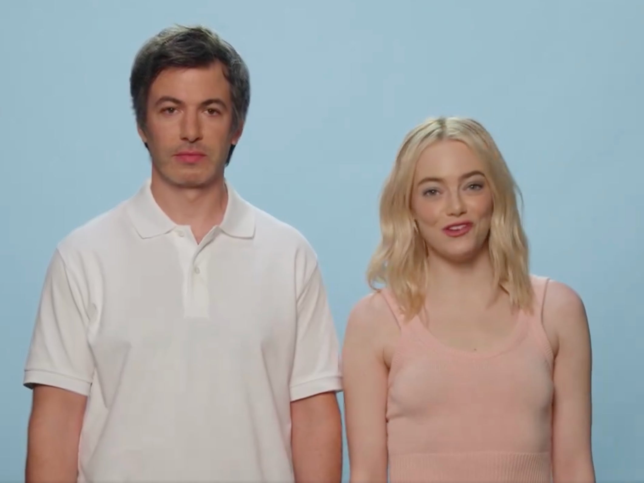 Nathan Fielder And Emma Stone Brilliantly Trolled The "Anyone But You" Trailer While Promoting Their New TV Show