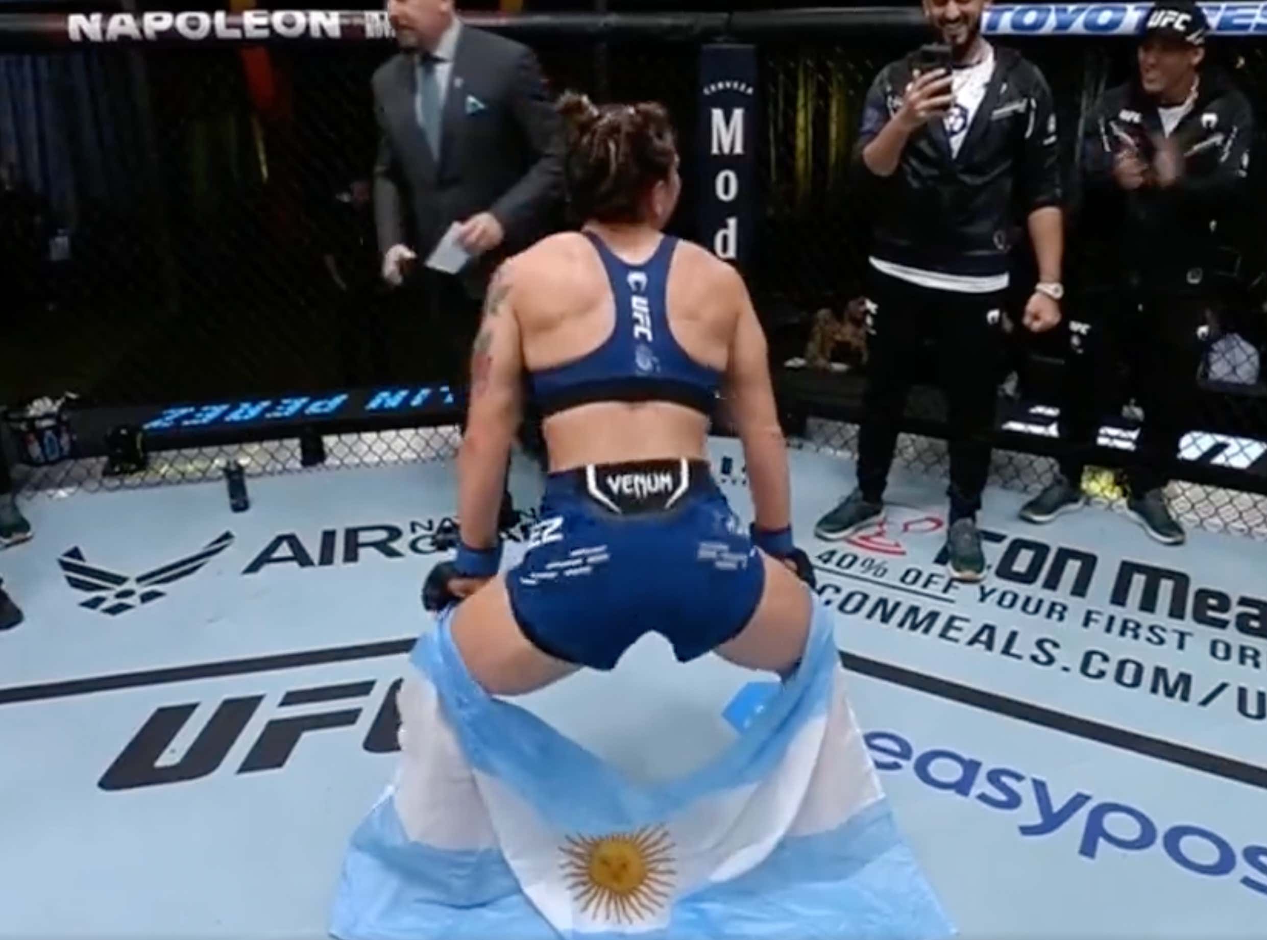 UFC Fighter Ailin Perez Twerks In The Octagon And Announces Her OnlyFans Is Now Free After A Big Win