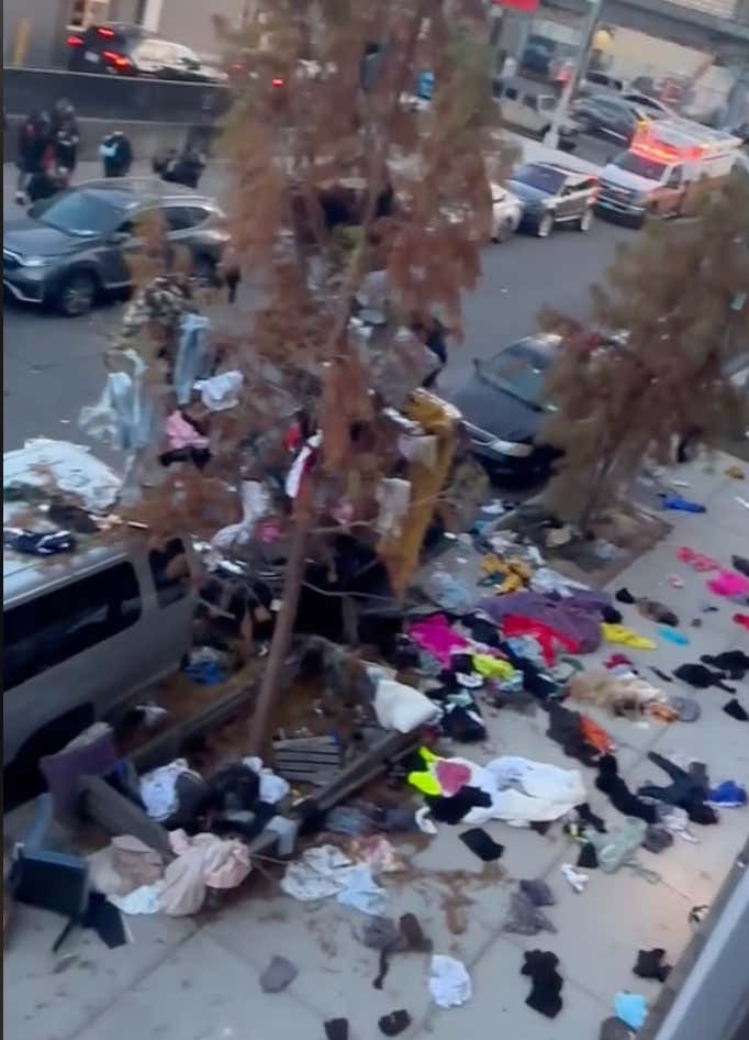 Hell Hath No Fury Like A Woman Scorned: Woman Dumps ALL Her Man's Stuff Outside Of Her NYC Window