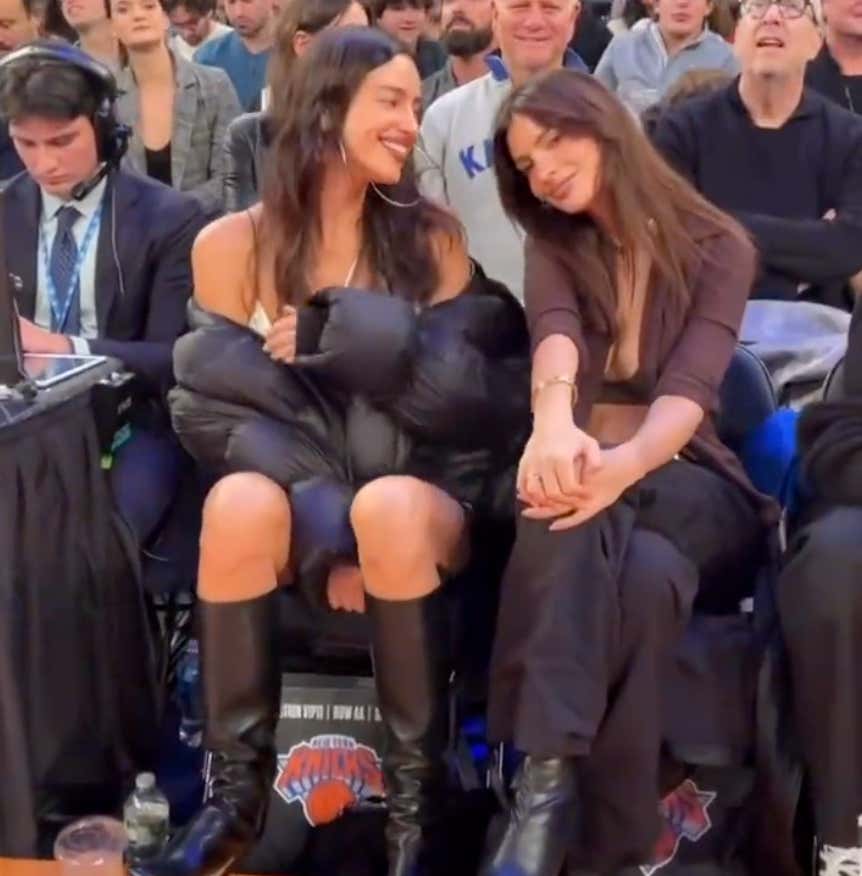 Irina Shayk And Emily Ratajkowski Were Courtside At The Knicks Last Night And Were Likely The Reason They Overcame A 21 Point Deficit
