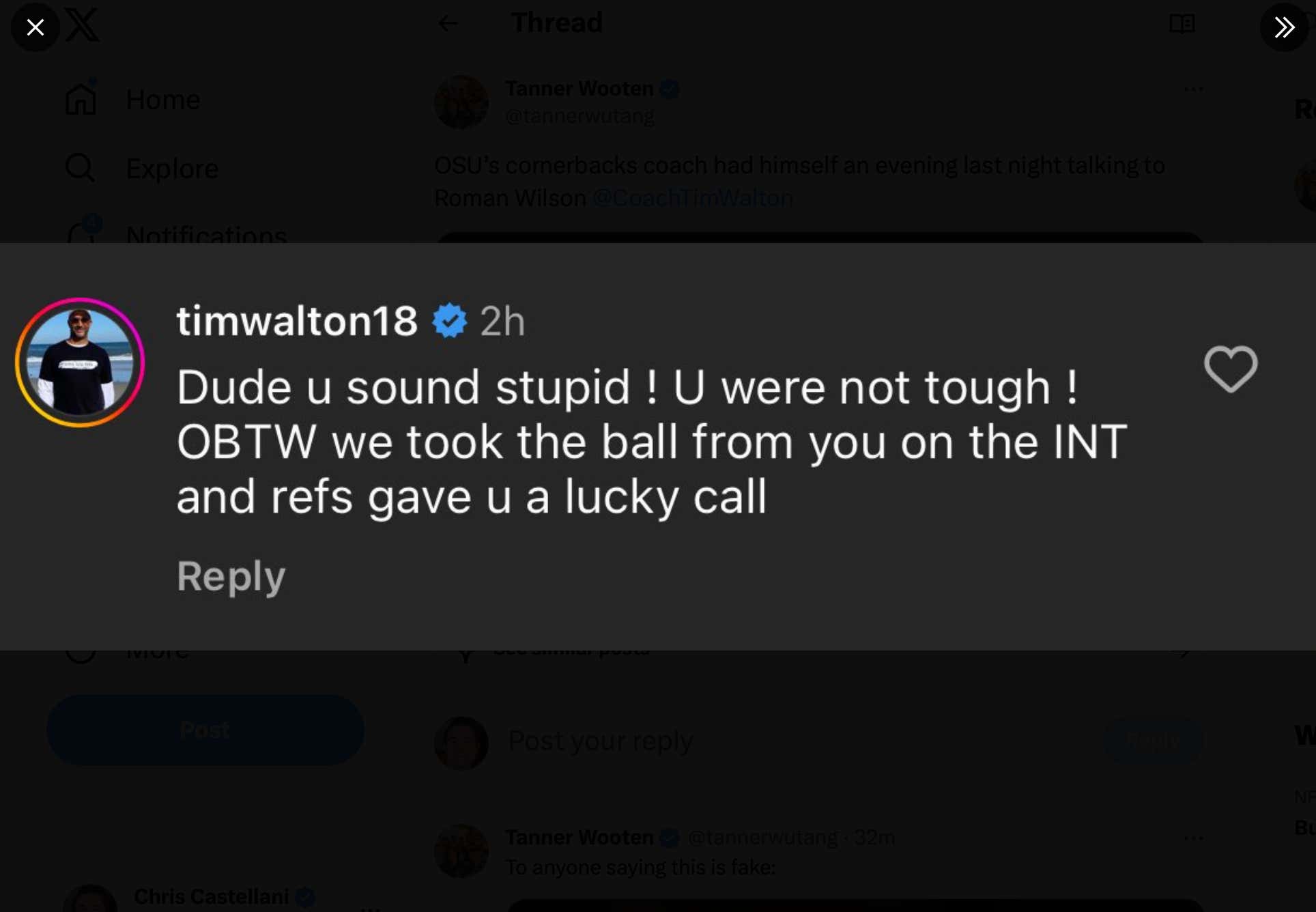 Ohio State Is Down So Bad That Their Cornerbacks Coach Is Picking Fights On Instagram With Michigan's Players