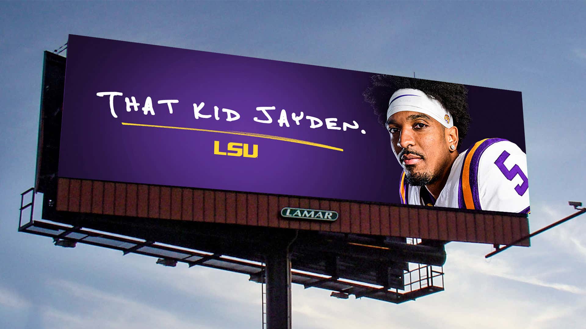LSU Put Up A Jayden Daniels Billboard In Las Vegas, Which Just So Happens To Be Where Bo Nix Is Playing Tonight