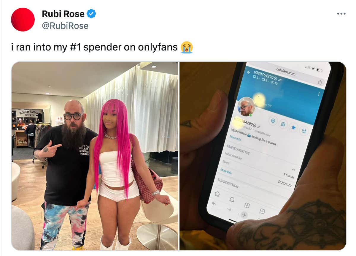 Rubi Rose Runs Into Her #1 Spender On Her OnlyFans And The Guy Has Spent $62,000 In ONE MONTH On Her Page