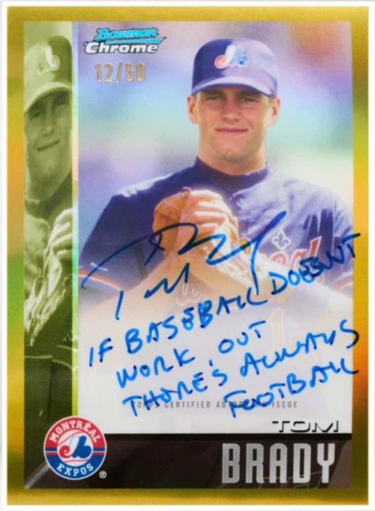 Move Over Willy Wonka, There's A New Golden Ticket People Are Going Crazy Trying To Find And It's A Signed Baseball Card Of The Greatest Football Player Of All Time In A Montreal Expos Uniform