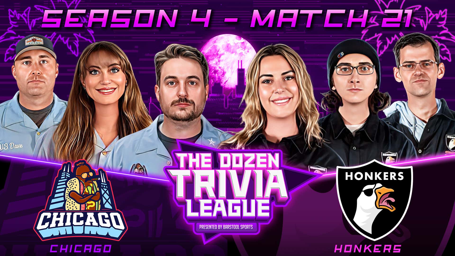 Chicago vs. Big Screamin Honkers Match 21, Season 4 The Dozen Trivia League Barstool Sports