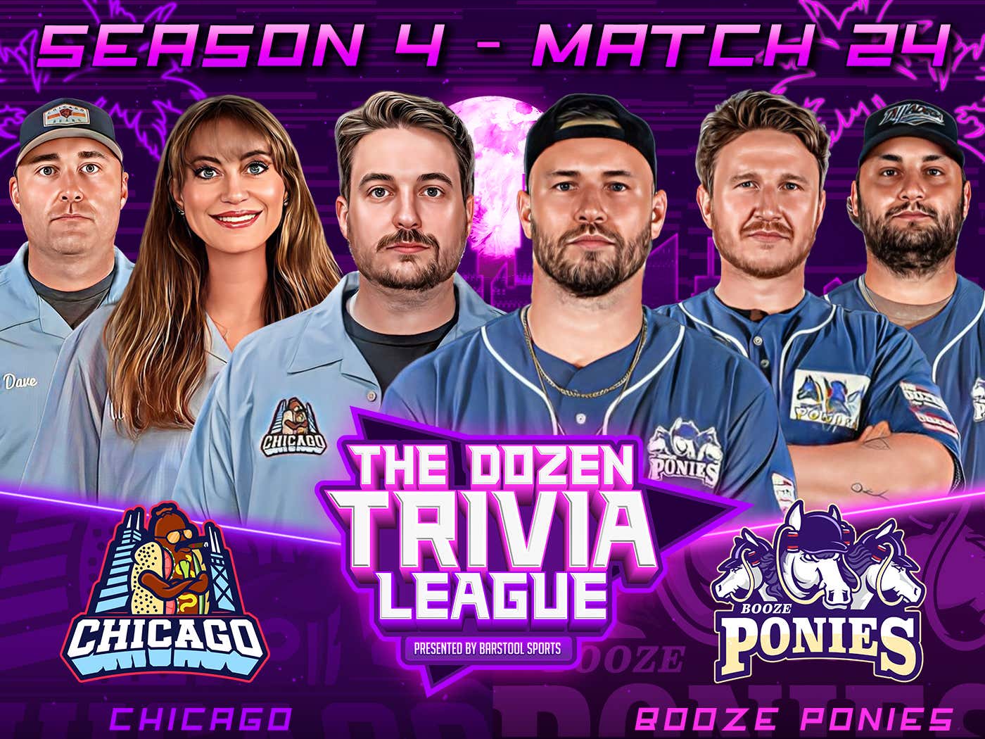 Chicago vs. Booze Ponies Match 24, Season 4 The Dozen Trivia League