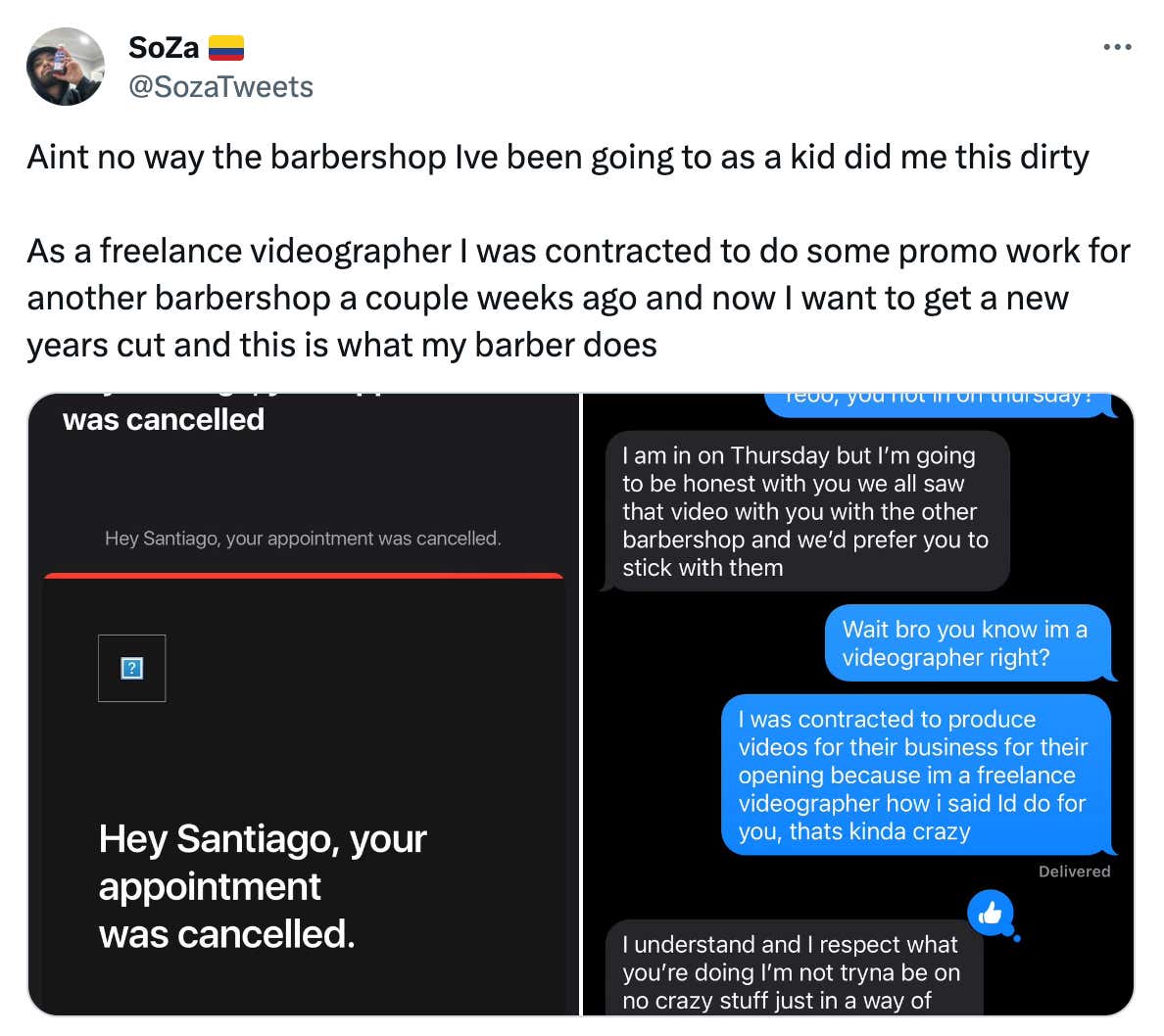 Men Get Emotional Too: Absurd Story Of Barber Breaking Up With A Customer Because He Did Some Videographer Work For A Different Barbershop