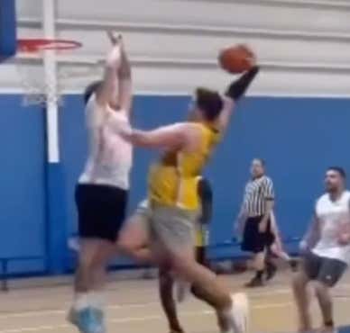 This Men's League Basketball League Where Guys Destroy Each Other On An 8.5 Foot Rim Is The Greatest Dunk Fest You Will Ever See