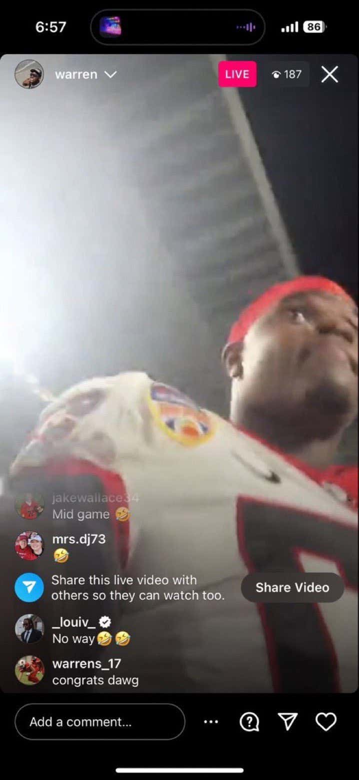 Georgia Beat Florida State's Ass So Badly That Players Were on Instagram Live in the Middle of the Game