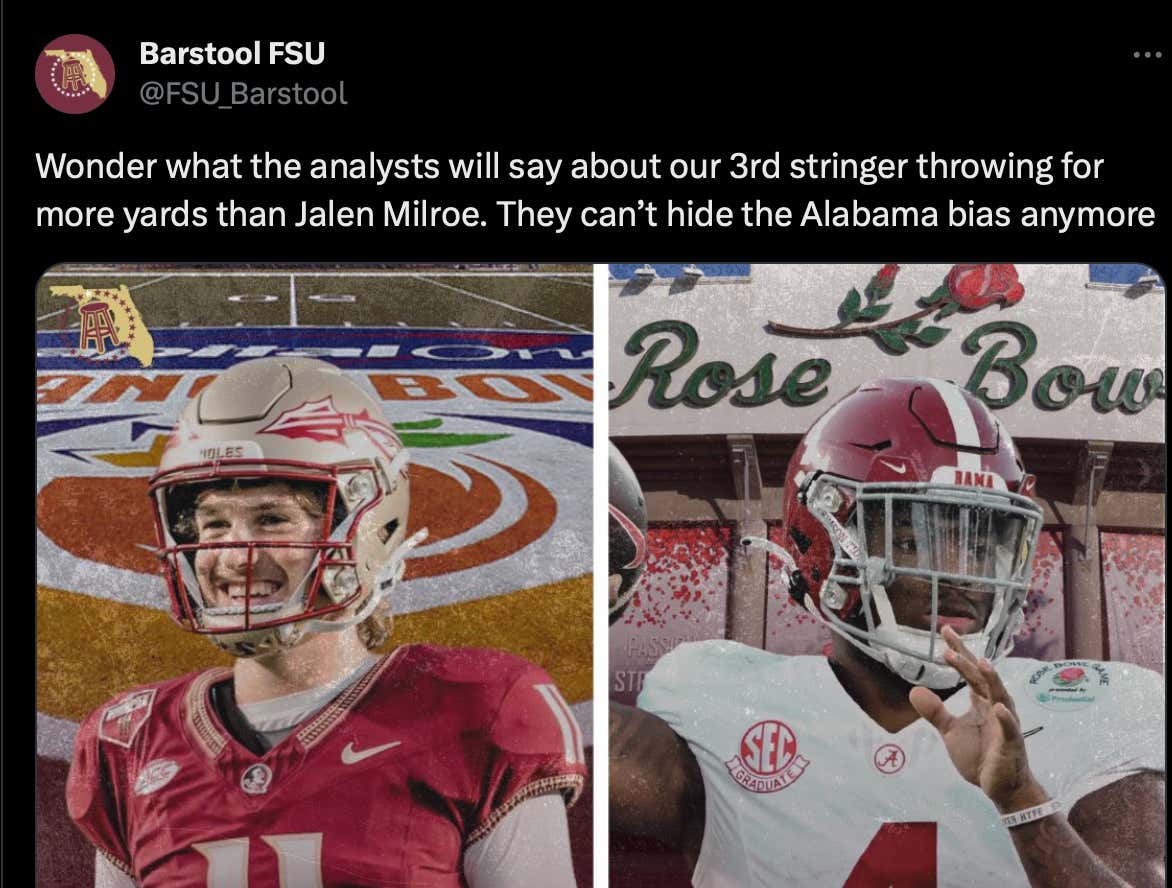The Florida State Viceroy Account Posted Maybe the Worst Take in