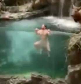 Watch: Absolute Lunatic Strips Butt-Ass-Naked And Jumps Into The Tank At The Local Bass Pro Shop