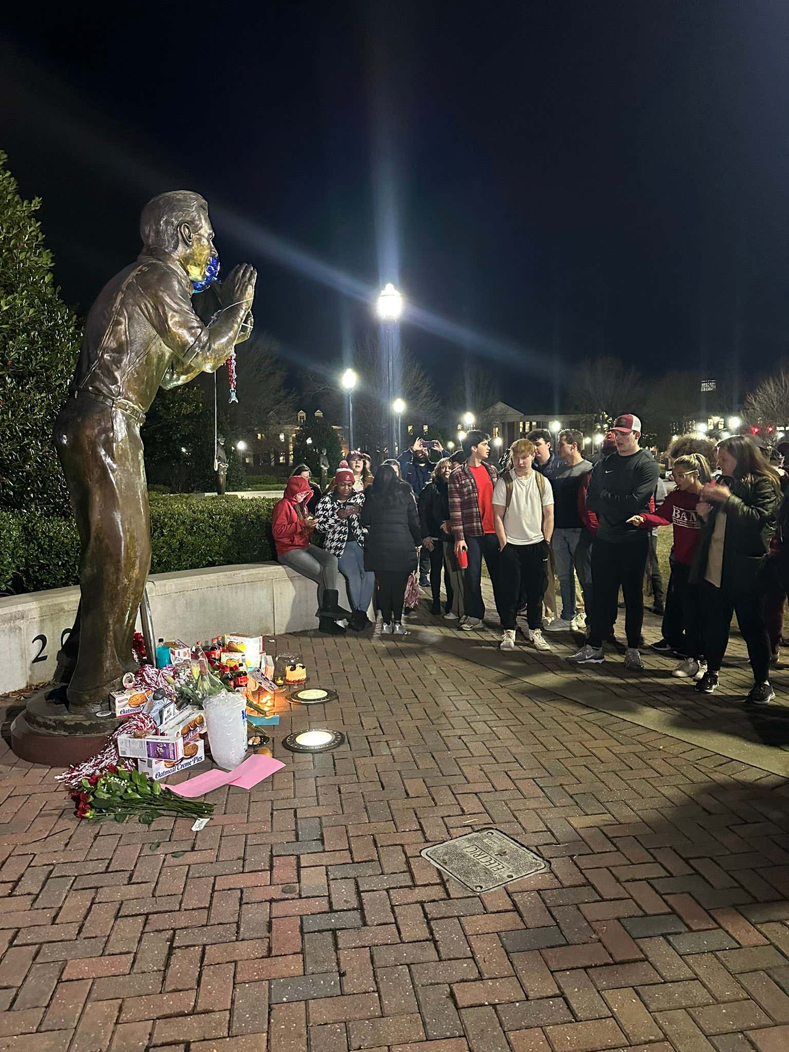 Alabama Fans Flocked to Nick Saban's Statue to Leave Gifts Like He Died