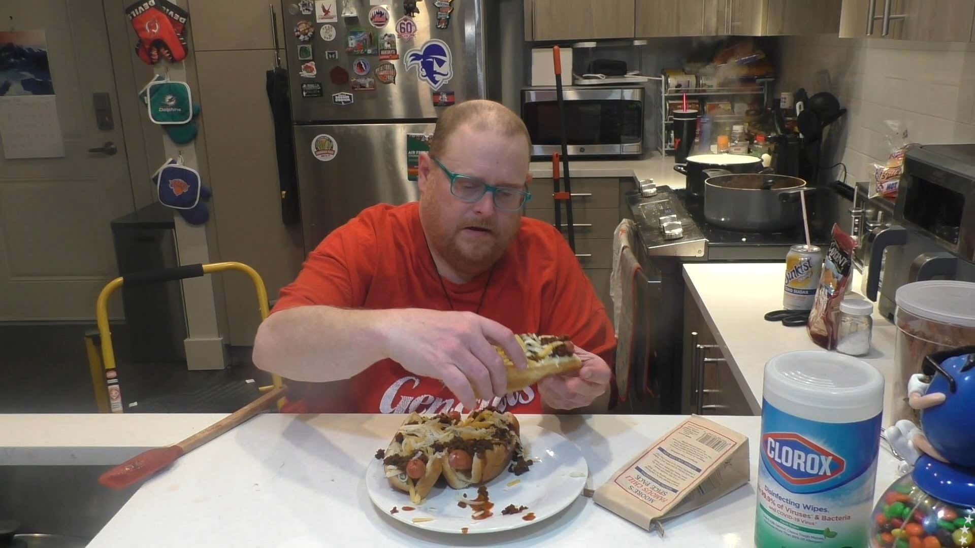 Tank Cooks Chili Dogs