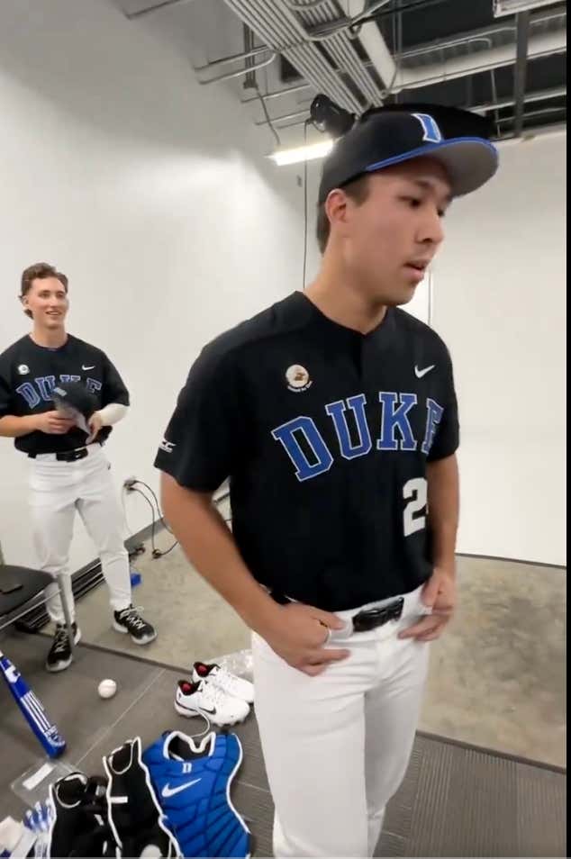 This Duke Baseball Player Listing Every World Series Winner Ever Off The Dome Is The Craziest Thing You'll See Today