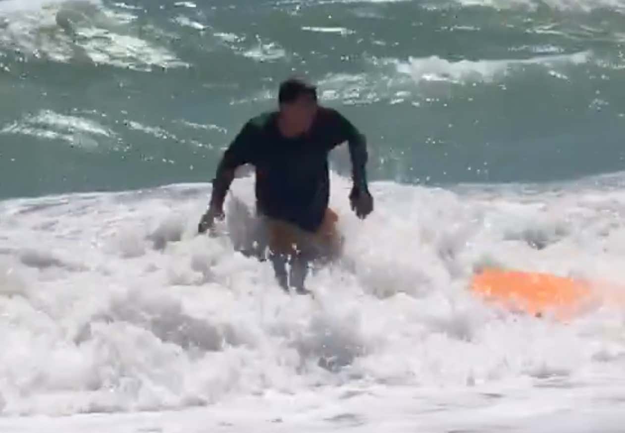 Nick Saban Shredding Some Tasty Waves On A Boogie Board Taking You Into The Weekend