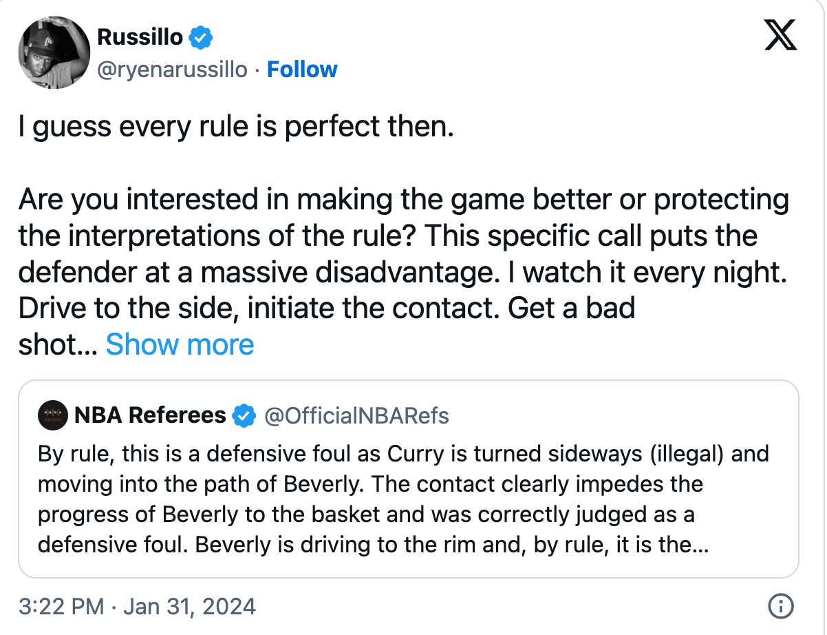 Ryen Russillo Has Me Ready To Run Through A Brick Wall After He Goes Hard In The Paint vs NBA Officiating