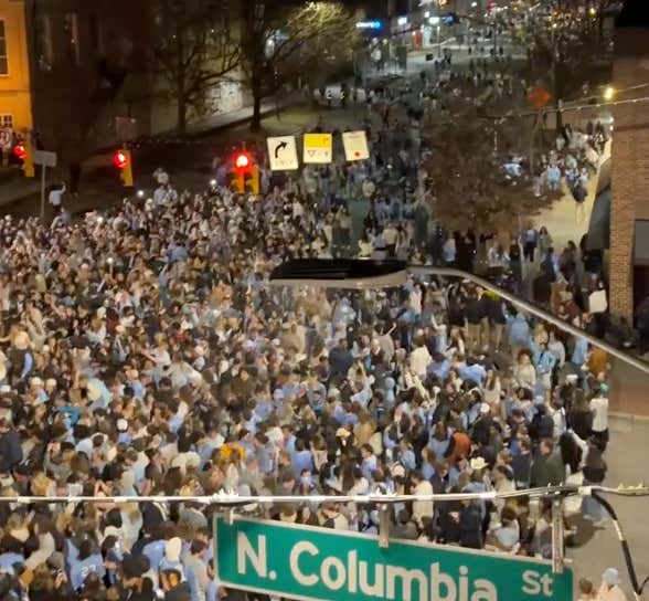 'We Going To Have Fun Tonight' - Armando Bacot, Perfectly Summing Up The Night As UNC Fans Go Fucking Bonkers On The Streets Of Chapel Hill
