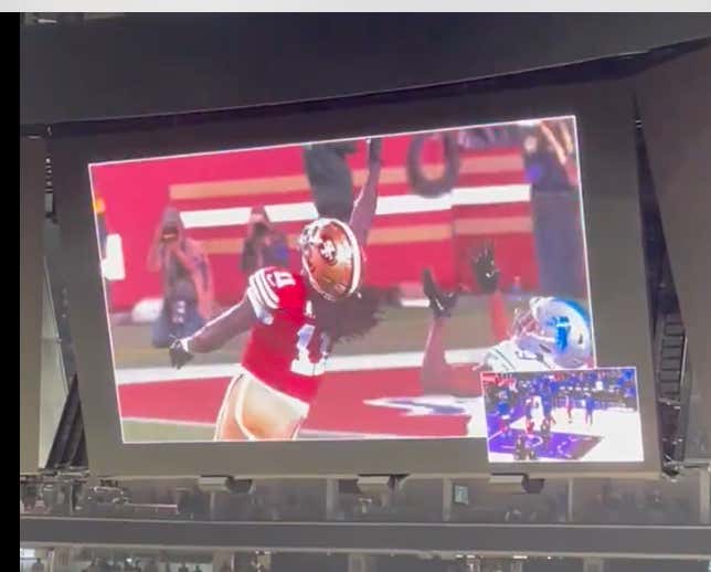 The Kings Playing Brandon Aiyuk's Ridiculous Catch Against The Lions On Loop As They Announced The Pistons Starting 5 Was An A+ Troll Move ... Until They Lost