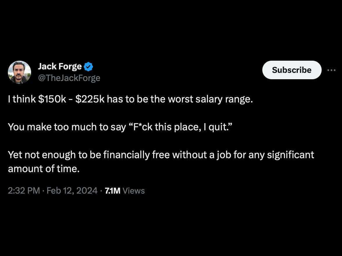 This Guy Says 150225K Is the 'Worst Salary Range' You Can Have