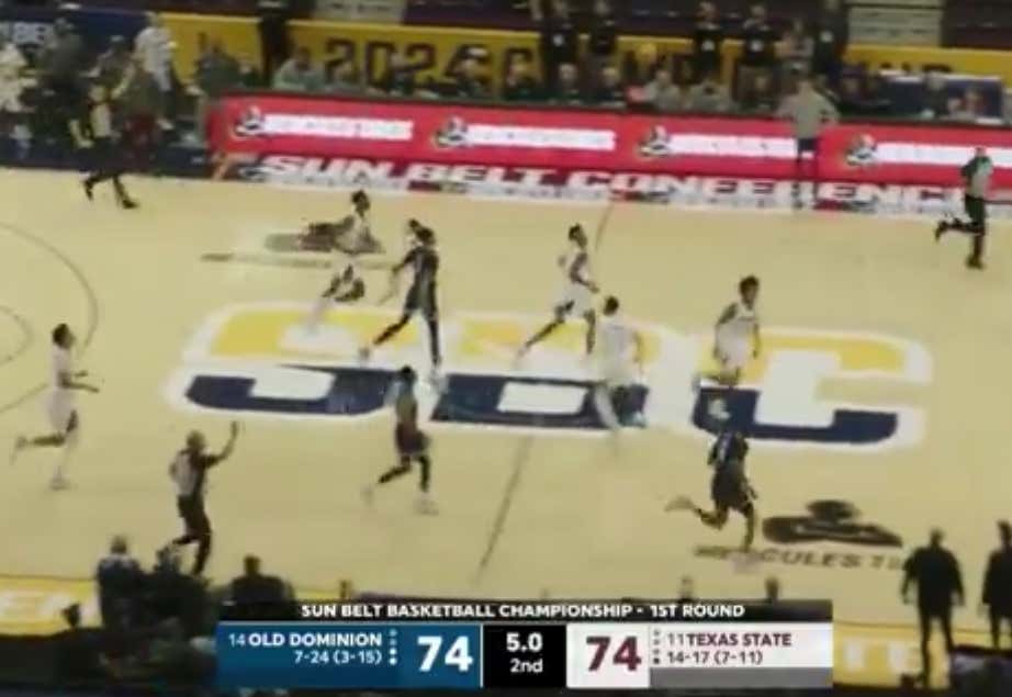 Old Dominion Loses In Overtime After What They Thought Was A Half Court Heave Buzzer Beater Gets Waived Off Because The Clock On The Broadcast Was Incorrect
