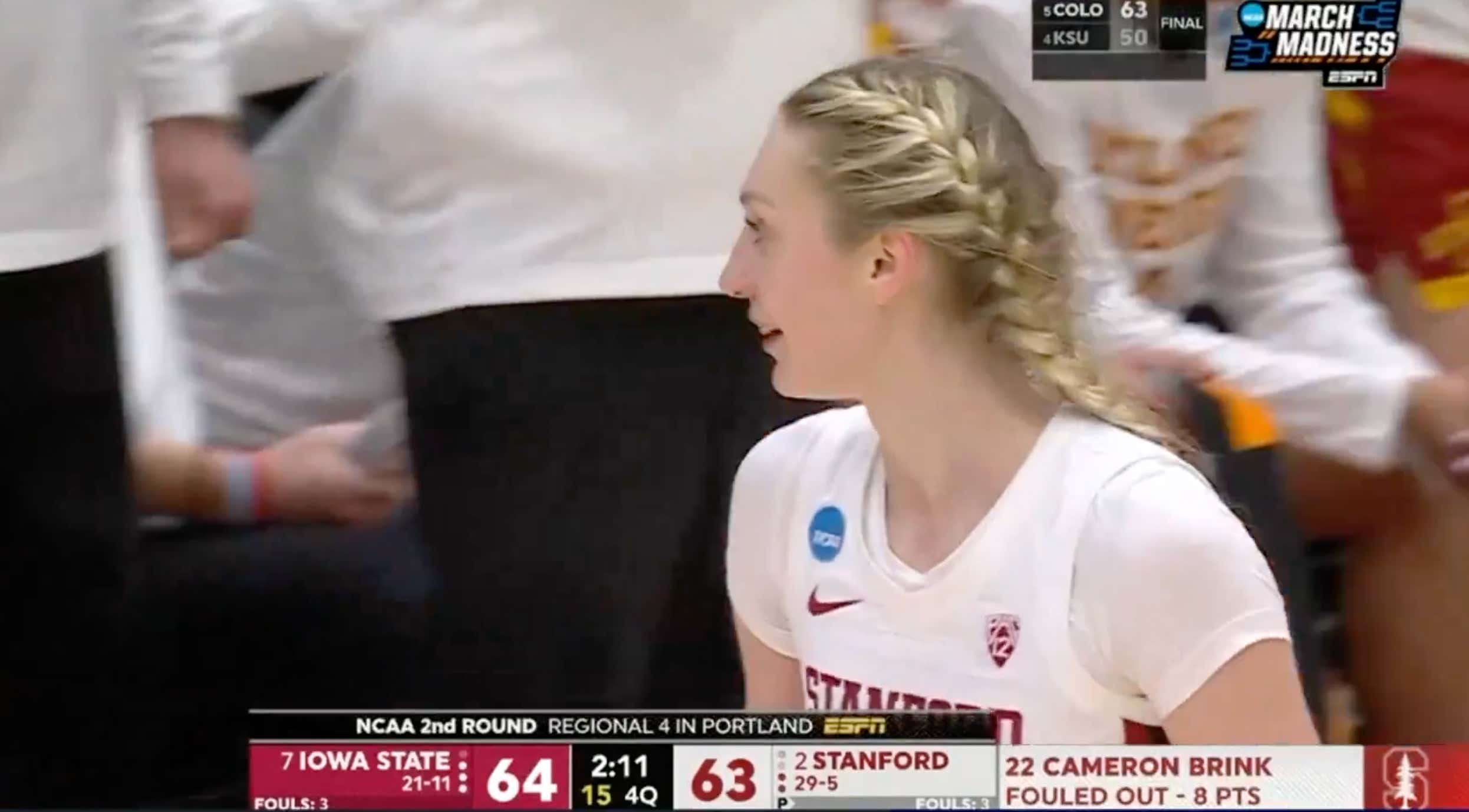 Cameron Brink May Have Let Out A Giant "Fuck You" To The Ref After Being Ejected Late In Last Night's Stanford Game